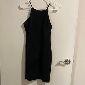 Vintage Luxury Little Black Mini Dress with Two Tone Swirl